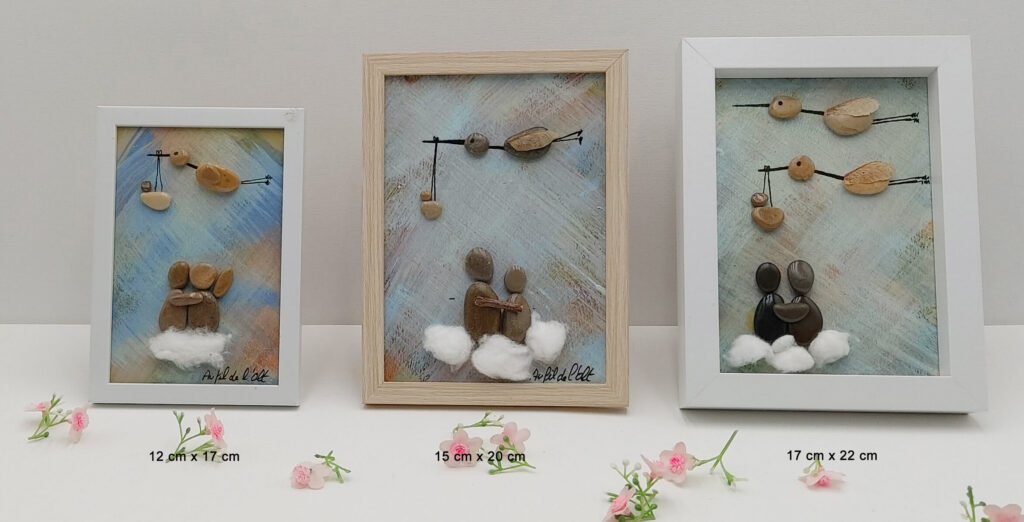 Aperçu des dimensions: Cigogne apportant un enfant