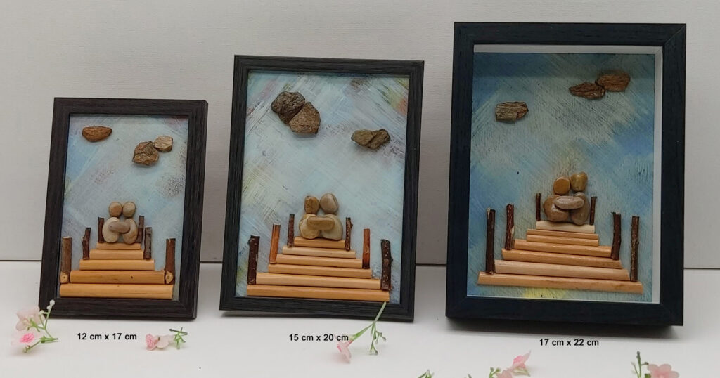 Aperçu des tailles: Amoureux sur ponton