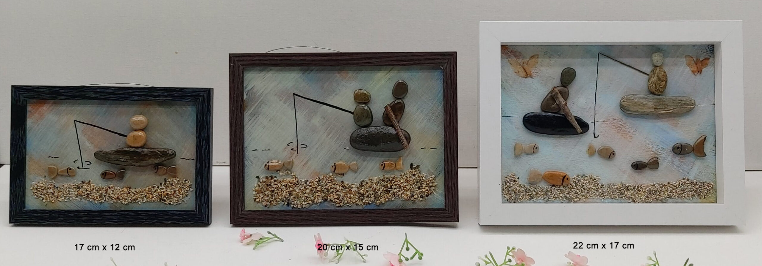 Aperçu des dimensions des tableaux "Pêcheurs en barque"